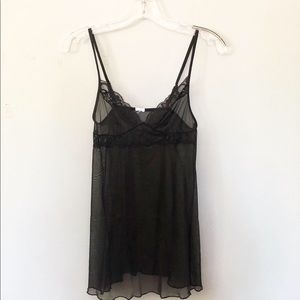 Black Lace Bustier Lingerie Slip